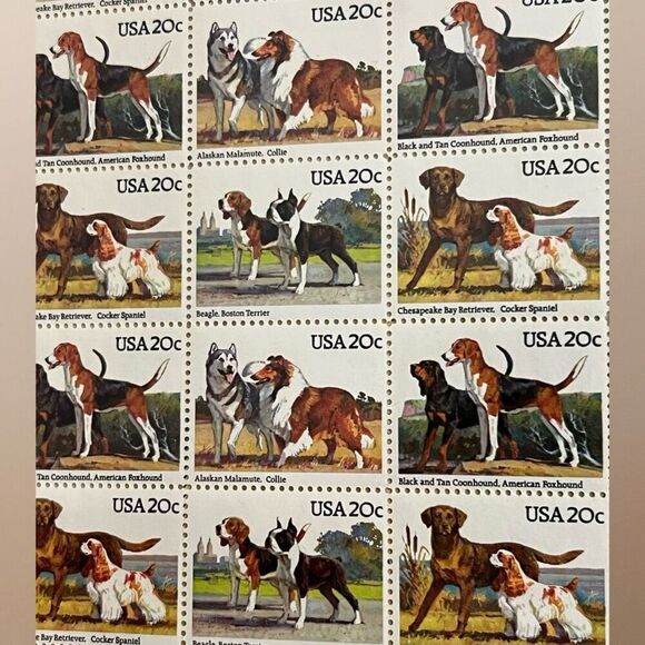 Vintage 1994 MNH Scott Dogs MNH 20 Cent Sheet of Stamps Scott #2098-01 - Picture 2 of 2